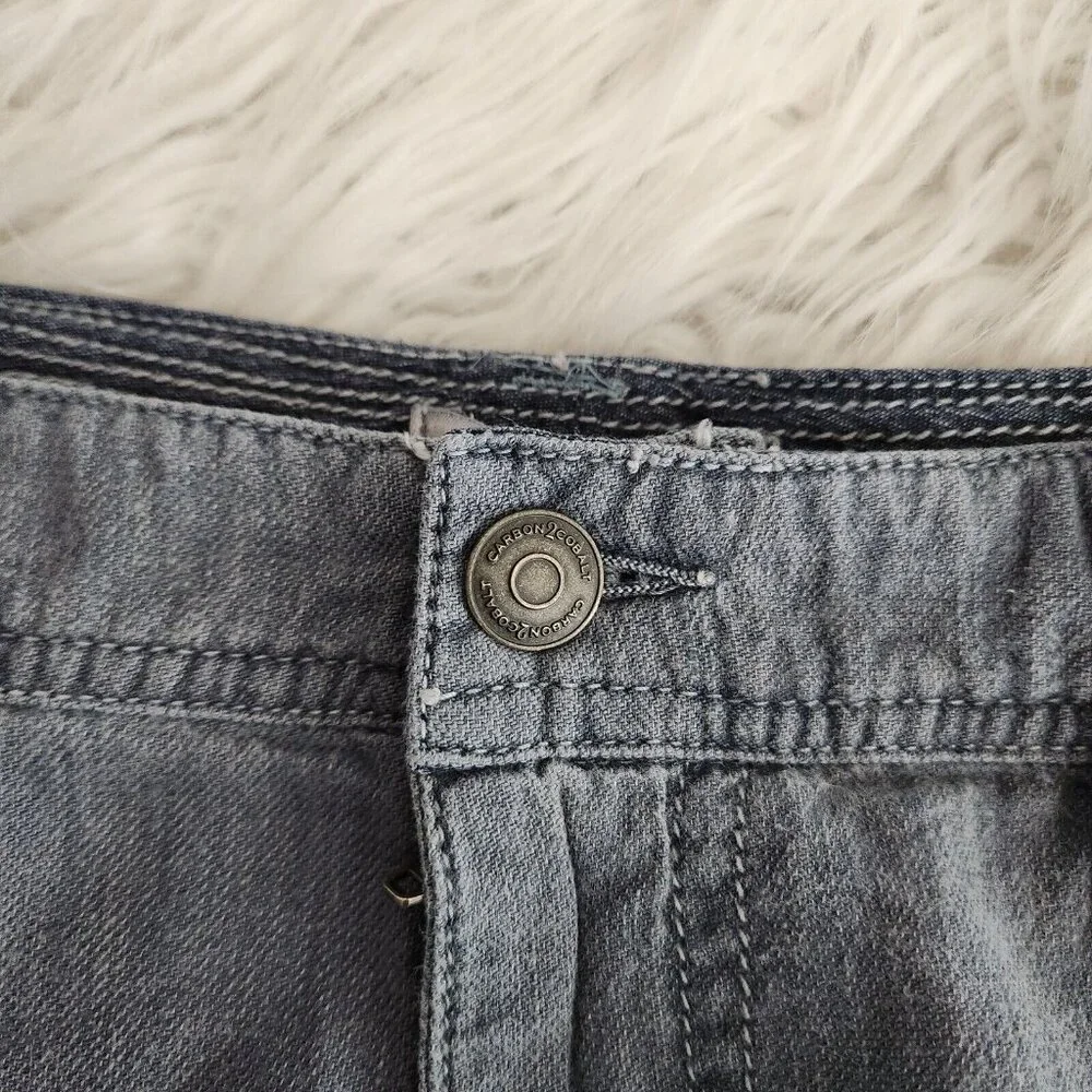 Carbon 2 Cobalt Sojourn Pants Men's 34 Gray Linen Blend Chambray Stretch (35x31)